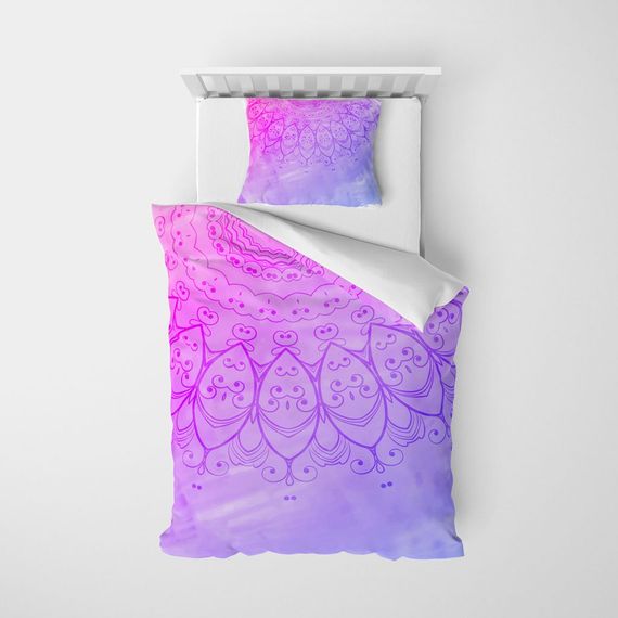 MonoHome Violet 3D Cotton Satin Single Duvet Cover Set - photo 3