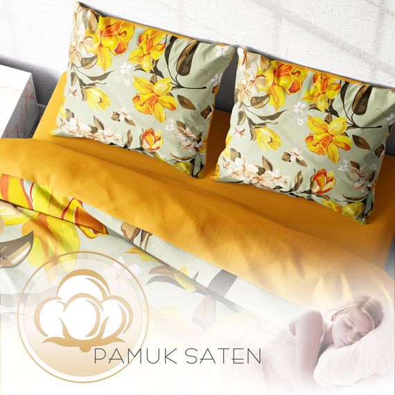 MonoHome Lily 3D Cotton Satin Double Duvet Cover Set - photo 4