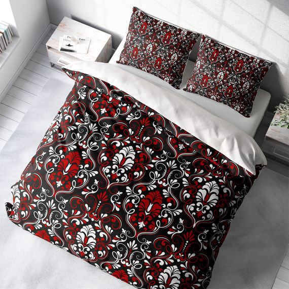 MonoHome Damask 3D Cotton Satin Double Duvet Cover Set - photo 1