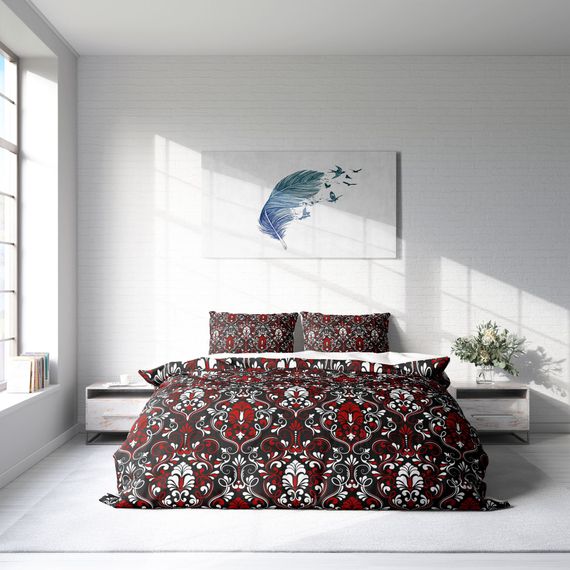 MonoHome Damask 3D Cotton Satin Double Duvet Cover Set - photo 3