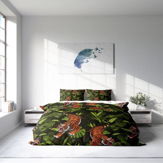 MonoHome Tigers 3D Pamuk Saten Çift Kişilik Nevresim Takımı - fotoğraf 3