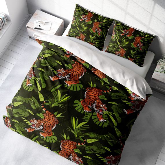 MonoHome Tigers 3D Pamuk Saten Çift Kişilik Nevresim Takımı - fotoğraf 1