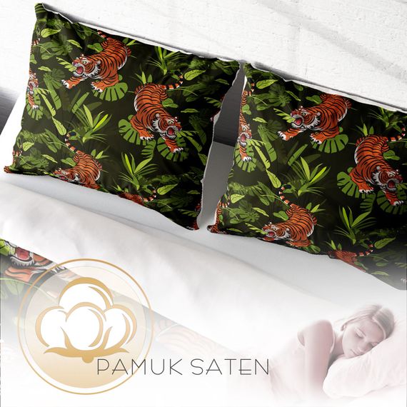 MonoHome Tigers 3D Pamuk Saten Çift Kişilik Nevresim Takımı - fotoğraf 4