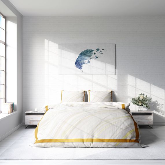 MonoHome White 3D Cotton Satin Double Duvet Cover Set - photo 3