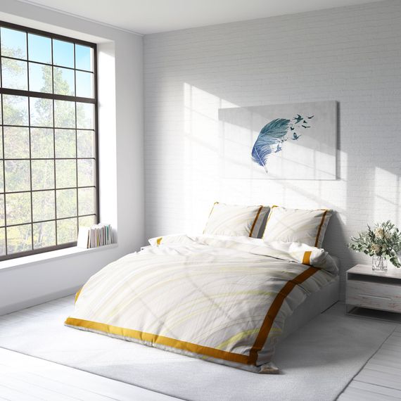 MonoHome White 3D Cotton Satin Double Duvet Cover Set - photo 2