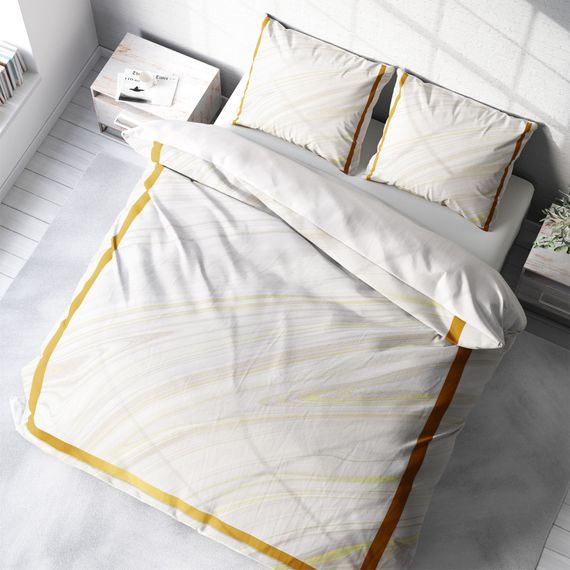 MonoHome White 3D Cotton Satin Double Duvet Cover Set - photo 1