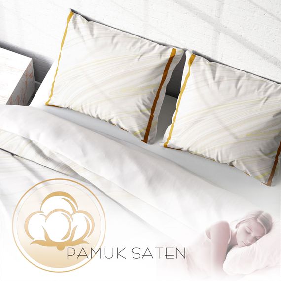 MonoHome White 3D Cotton Satin Double Duvet Cover Set - photo 4