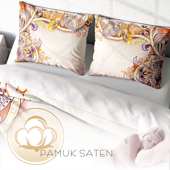 Комплект постельного белья MonoHome Mirage 3D из хлопкового сатина, двуспальный, 200x220 см, яркие цвета, экосертифицированный, мягкий и воздухопроницаемый. - фото 4