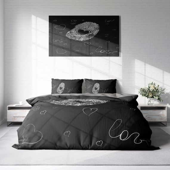 Комплект постельного белья MonoHome Sign 3D из хлопкового сатина, двуспальный, с подушками, 200x220 см, цифровая печать, яркие цвета, мягкий и прочный материал - фото 3