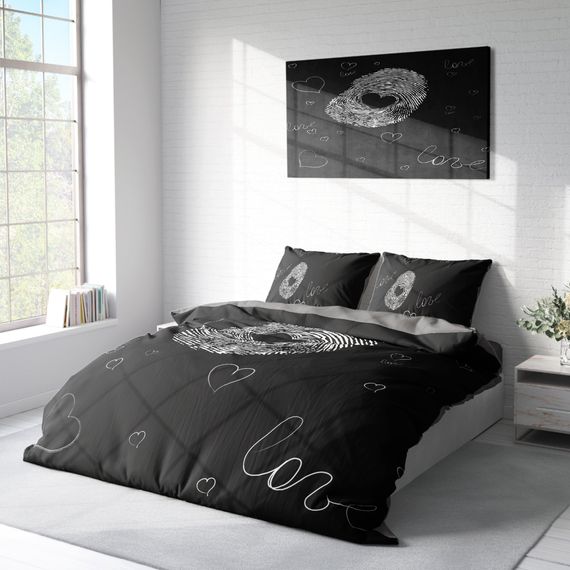 Комплект постельного белья MonoHome Sign 3D из хлопкового сатина, двуспальный, с подушками, 200x220 см, цифровая печать, яркие цвета, мягкий и прочный материал - фото 2