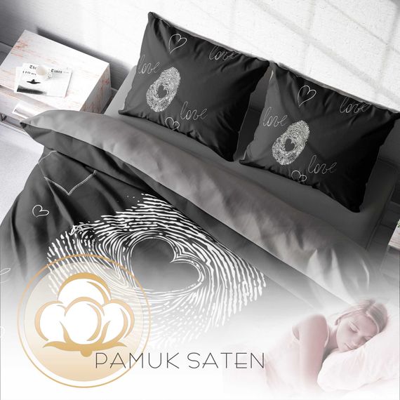 Комплект постельного белья MonoHome Sign 3D из хлопкового сатина, двуспальный, с подушками, 200x220 см, цифровая печать, яркие цвета, мягкий и прочный материал - фото 4