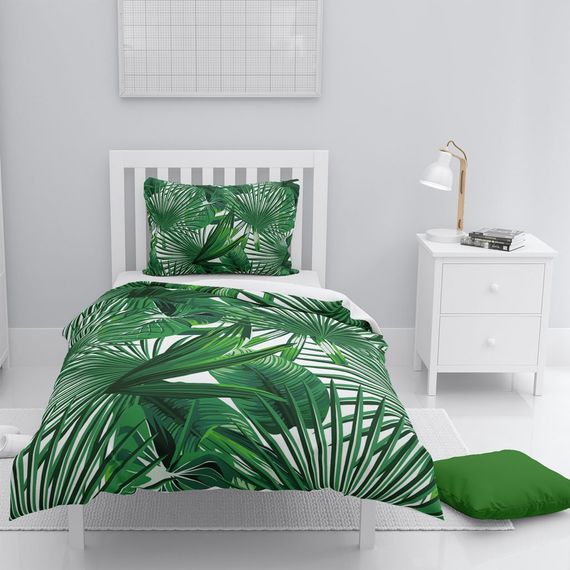 MonoHome Palmiye 3D Pamuk Saten Tek Kişilik Nevresim Takımı - fotoğraf 1