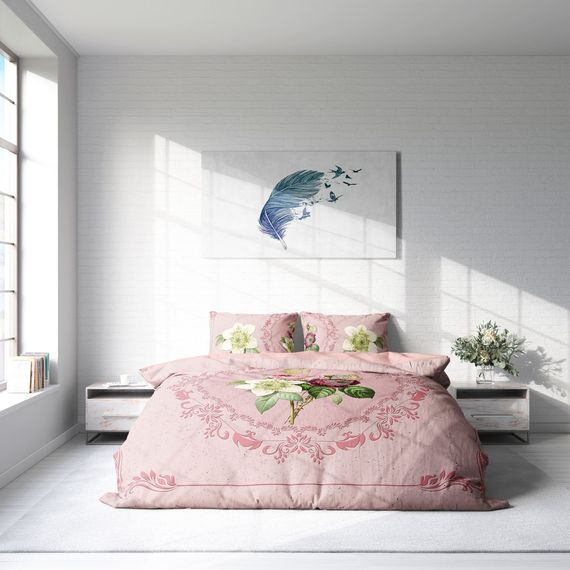 Monohome Damask Rose 3D Cotton Satin Double Duvet Cover Set - photo 3