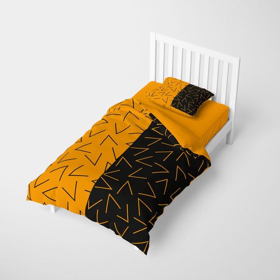 Набір односпального постільної білизни MonoHome Gold Sembol 3D: бавовняний сатин, живі кольори, розмір 160x220 см, преміум якість для комфортного сну - фото 2