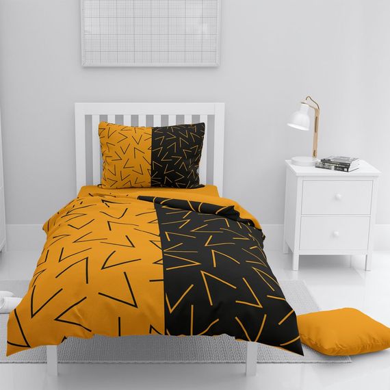 Набір односпального постільної білизни MonoHome Gold Sembol 3D: бавовняний сатин, живі кольори, розмір 160x220 см, преміум якість для комфортного сну - фото 1