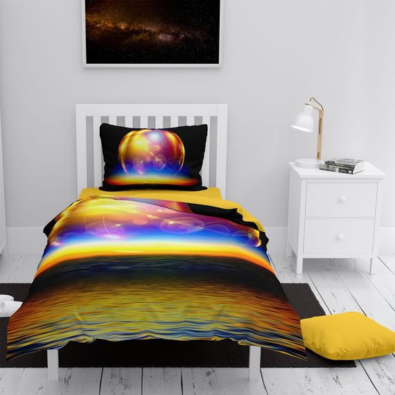 Monohome Color World 3D Cotton Satin Single Duvet Cover Set - photo 1