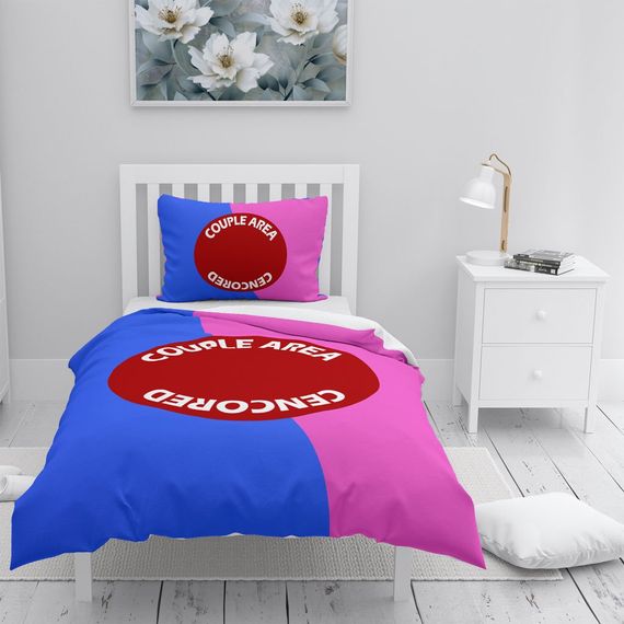 Monohome Couple Area 3D Pamuk Saten Tek Kişilik Nevresim Takımı - fotoğraf 1