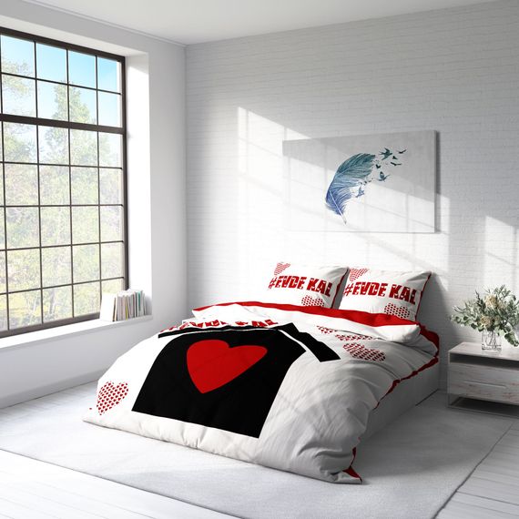 Monohome Stay Home 3D Cotton Satin Double Duvet Cover Set - photo 2