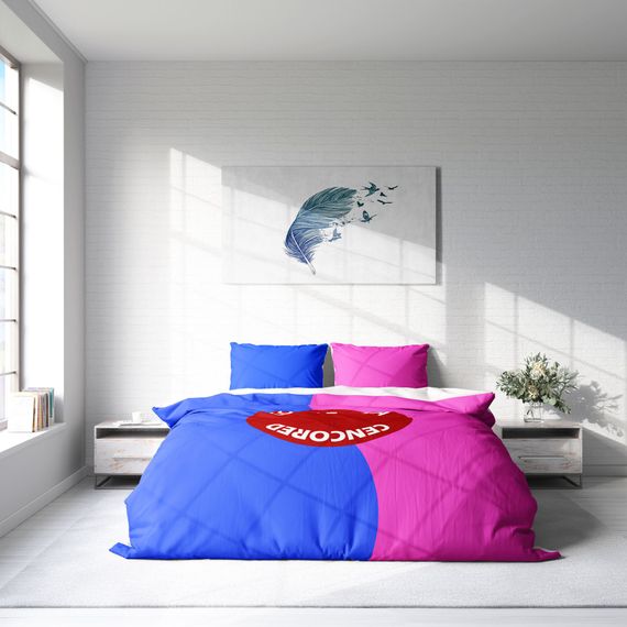 مجموعة غطاء لحاف مزدوج من الساتان القطني ثلاثي الأبعاد لمنطقة الزوجين Monohome - صورة 3