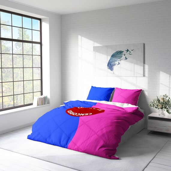 مجموعة غطاء لحاف مزدوج من الساتان القطني ثلاثي الأبعاد لمنطقة الزوجين Monohome - صورة 2