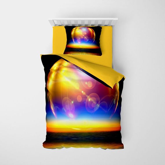 Monohome Color World 3D Cotton Satin Single Duvet Cover Set - photo 3