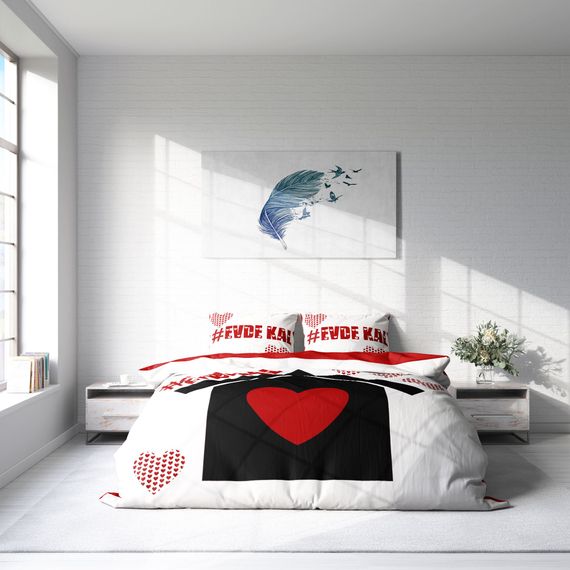 Monohome Stay Home 3D Cotton Satin Double Duvet Cover Set - photo 3