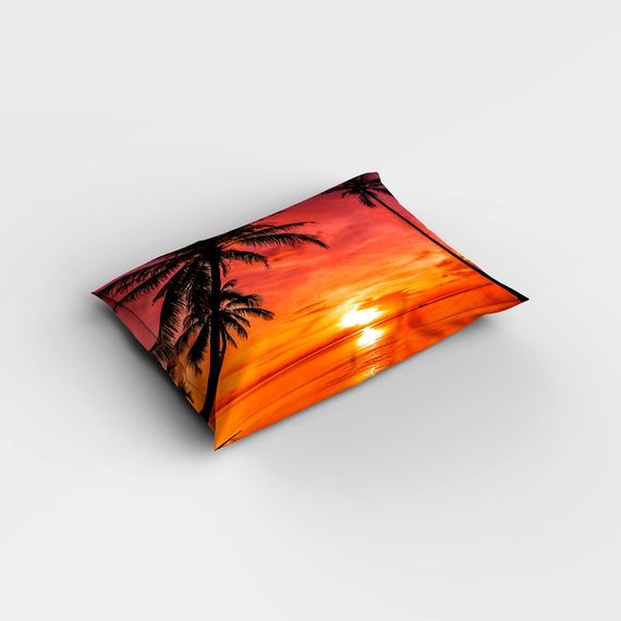 Набор постельного белья Monohome "Закат" из 3D хлопка сатина, односпальный, 160x220 см, яркие цвета, качественная ткань, специальная упаковка - фото 4