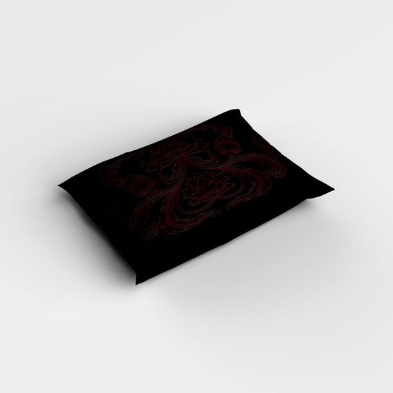 طقم غطاء لحاف مفرد من الساتان القطني ثلاثي الأبعاد باللون الأسود الباروكي Monohome - صورة 4