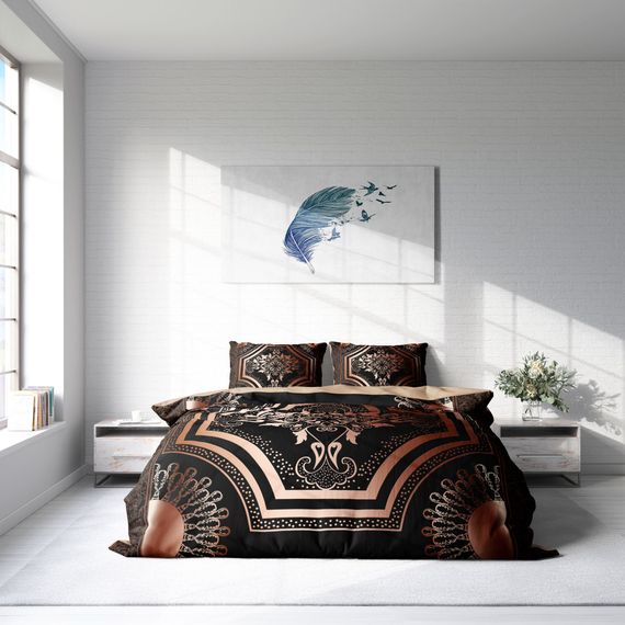 Комплект постельного белья Monohome Black Roses 3D, сатин, двойной, 200x220 см, качественный хлопок, яркие цвета, специальные технологии печати - фото 3