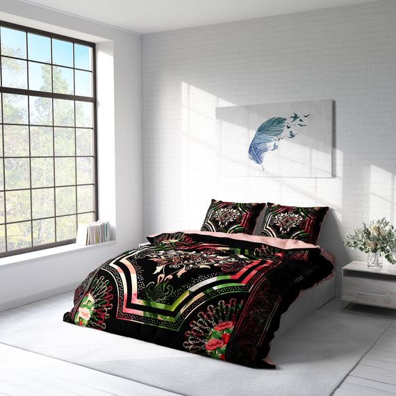 Комплект постельного белья Monohome 3D с узором роз - 200x220 см, 100% хлопок сатин, цифровая печать, упаковка с крышкой, 24 месяца гарантии - фото 2