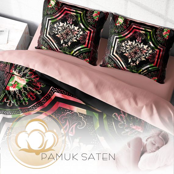 Комплект постельного белья Monohome 3D с узором роз - 200x220 см, 100% хлопок сатин, цифровая печать, упаковка с крышкой, 24 месяца гарантии - фото 4