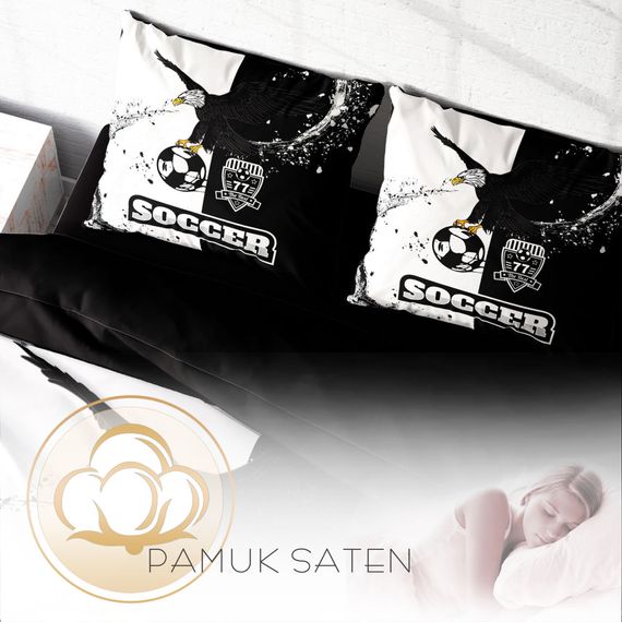 Monohome Black & White 3D Pamuk Saten Çift Kişilik Nevresim Takım - fotoğraf 4