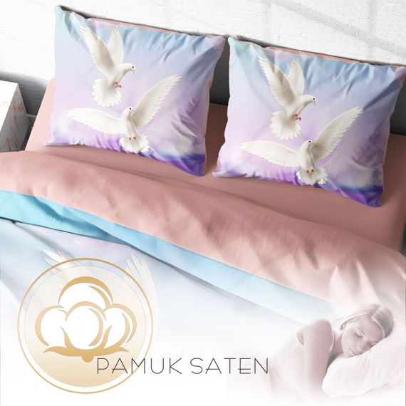 Monohome Pigeon 3D Cotton Satin Double Duvet Cover Set - photo 4