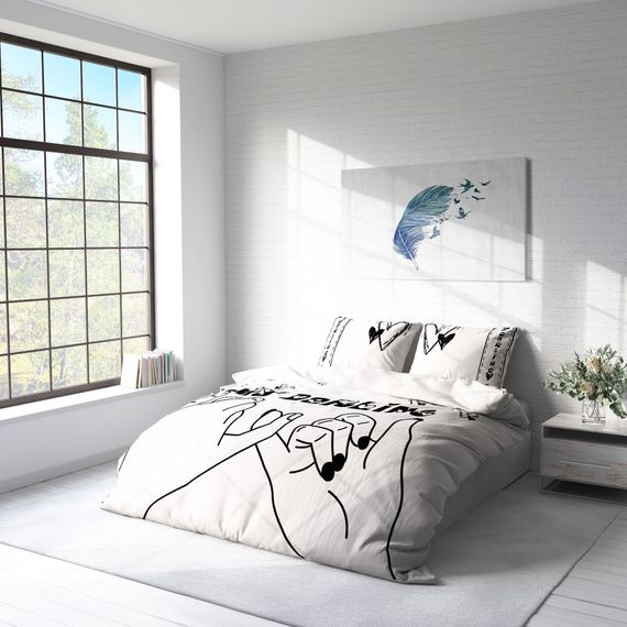 Комплект постельного белья Monohome Darling 3D из сатина с двуспальным покрывалом 200x220 см, яркая цифровая печать, мягкая ткань, 100% органический хлопок - фото 2