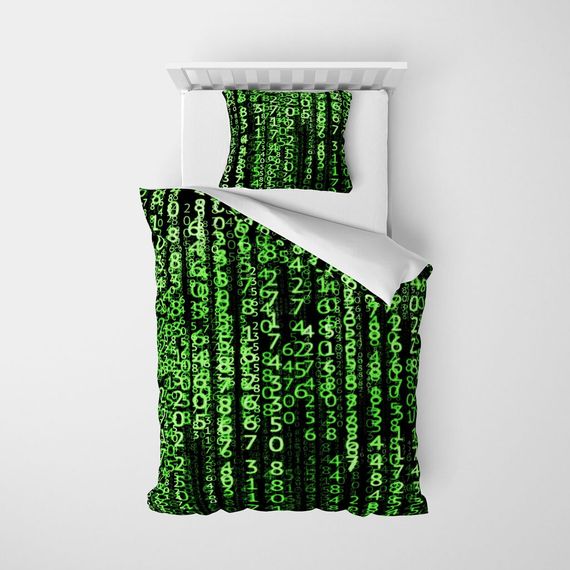 Набор постельного белья MonoHome The Coder 3D из хлопкового сатина на односпальную кровать 160x220 см с ярким цифровым принтом - фото 3