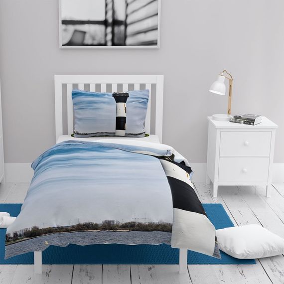 MonoHome Deniz Feneri 3D Pamuk Saten Tek Kişilik Nevresim Takımı - fotoğraf 1