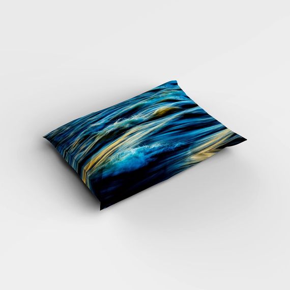 Комплект постільної білизни MonoHome Wavy Sea 3D з бавовняного сатину для односпального ліжка, 160x220 см, цифровий друк яскравих кольорів - фото 4