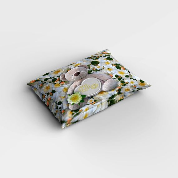 MonoHome Flower Bear 3D Cotton Satin Single Duvet Cover Set - photo 4