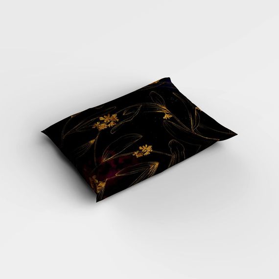 طقم غطاء لحاف مفرد من الساتان القطني ثلاثي الأبعاد باللون الأسود من MonoHome - صورة 4