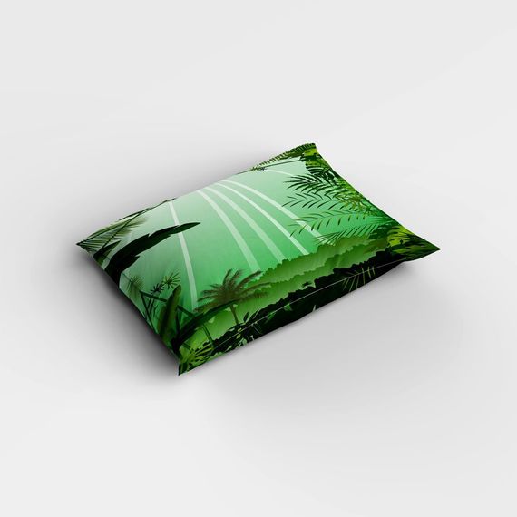 Набір постільної білизни MonoHome Green Life 3D з сатинової бавовни, односпальний, розміром 160x220 см, з яскравими кольорами та особливою м'якістю - фото 4