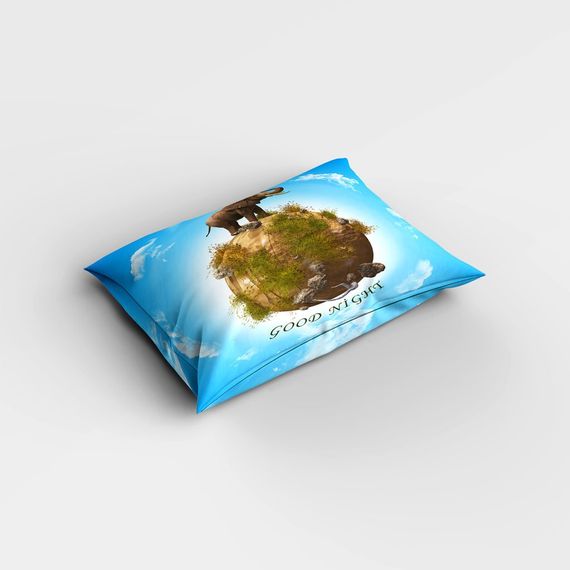 Набір постільної білизни MonoHome "Світ слонів" 3D, сатиновий бавовняний, односпальний, 160x220 см, яскраві кольори, високоякісна тканина - фото 4