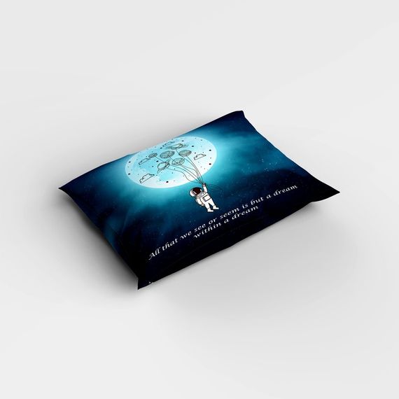 MonoHome Night Motto 3D طقم غطاء لحاف مفرد من الساتان القطني - صورة 4