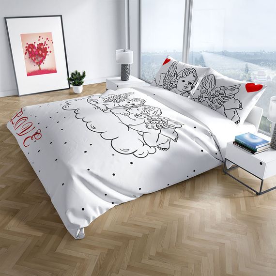PerlaSera Angel 3D Cotton Satin Double Duvet Cover Set - photo 1