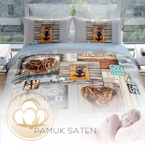 PerlaSera La Mer 3D Cotton Satin Double Duvet Cover Set - photo 4