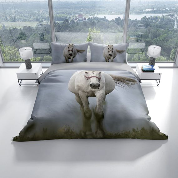 Cattleya Horse 3D Cotton Satin Double Duvet Cover Set - photo 2