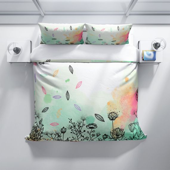 طقم غطاء لحاف مزدوج ساتان قطن ثلاثي الأبعاد من كاتليا ليفز - صورة 3