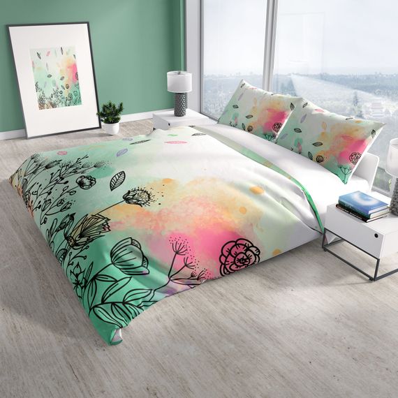 طقم غطاء لحاف مزدوج ساتان قطن ثلاثي الأبعاد من كاتليا ليفز - صورة 1