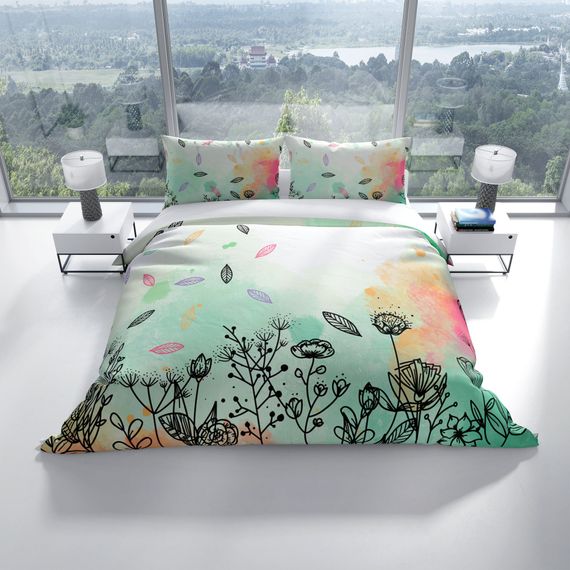 طقم غطاء لحاف مزدوج ساتان قطن ثلاثي الأبعاد من كاتليا ليفز - صورة 2