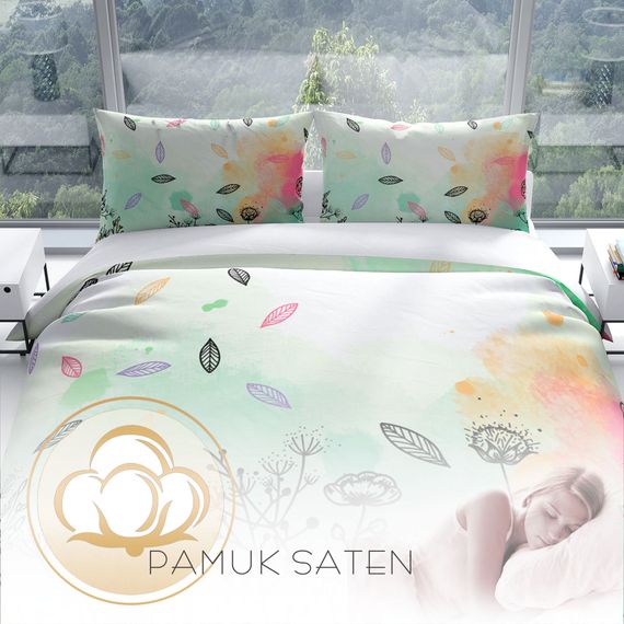 طقم غطاء لحاف مزدوج ساتان قطن ثلاثي الأبعاد من كاتليا ليفز - صورة 4