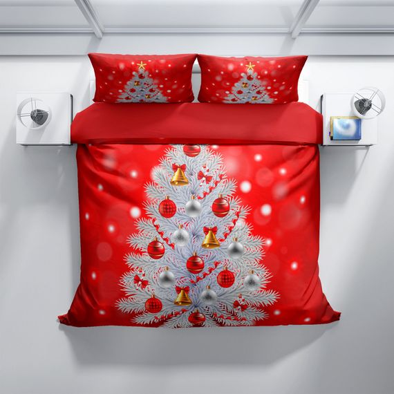 Комплект постільної білизни Cattleya NY Pine 3D з бавовняного сатину, двоспальний, 200x220 см, живі кольори, високоякісна тканина - фото 3